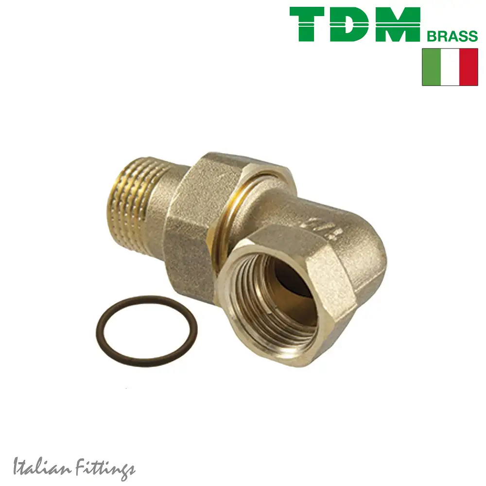 Американка кутовая латунь TDM Brass