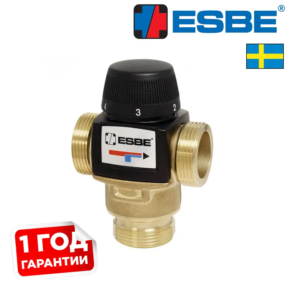 Термостатический смесительный клапан для теплого пола ESBE VTA372 30-70° G 1” kvs 3,4
