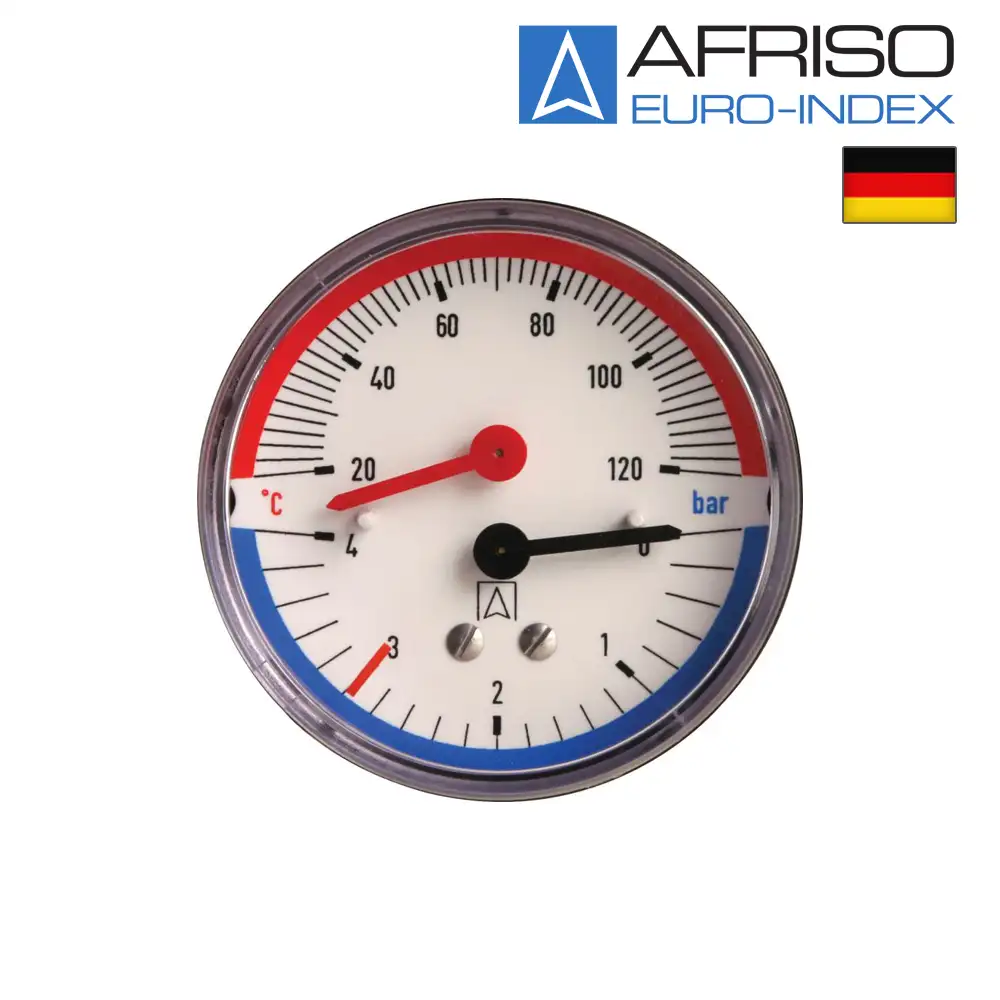 Термоманометр Afriso TM80 1/2 0-4bar 20-120°C (задн. подкл.)