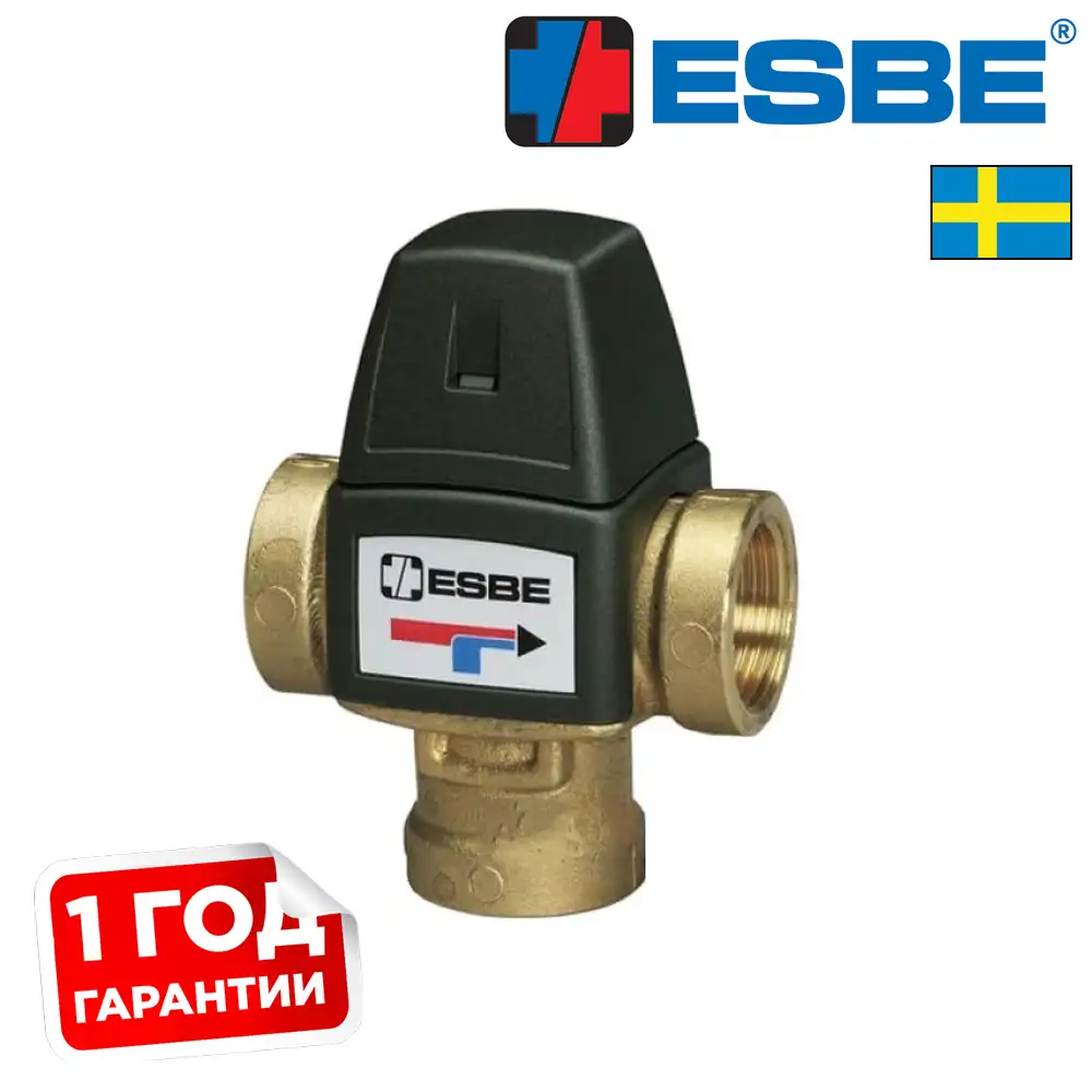 Термостатичний змішувальний клапан для ГВП ESBE VTA321 20-43° Rp 3/4” kvs 1,6 фото товара
