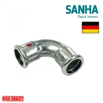 Коліно з оцинкованої сталі під прес Sanha 90° ВВ фото