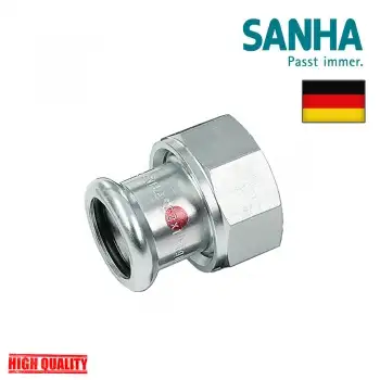 Муфта з накидною гайкою з оцинкованої сталі під прес Sanha ВВ фото