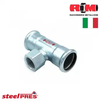 Трійник з оцинкованої сталі для опалення під прес з внутрішній різьбовим виходом RM Steelpres фото