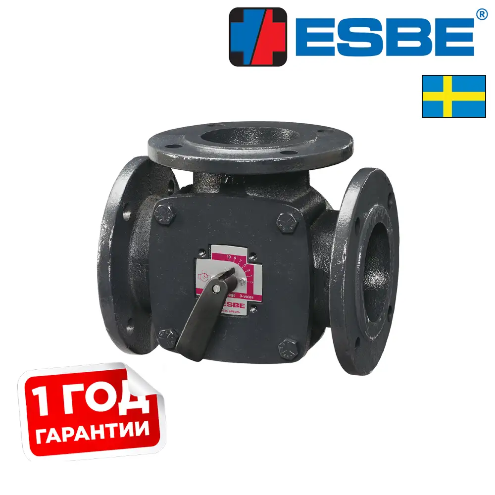 Поворотно-змішувальний 3-ходовий клапан ESBE 3F 100 фото