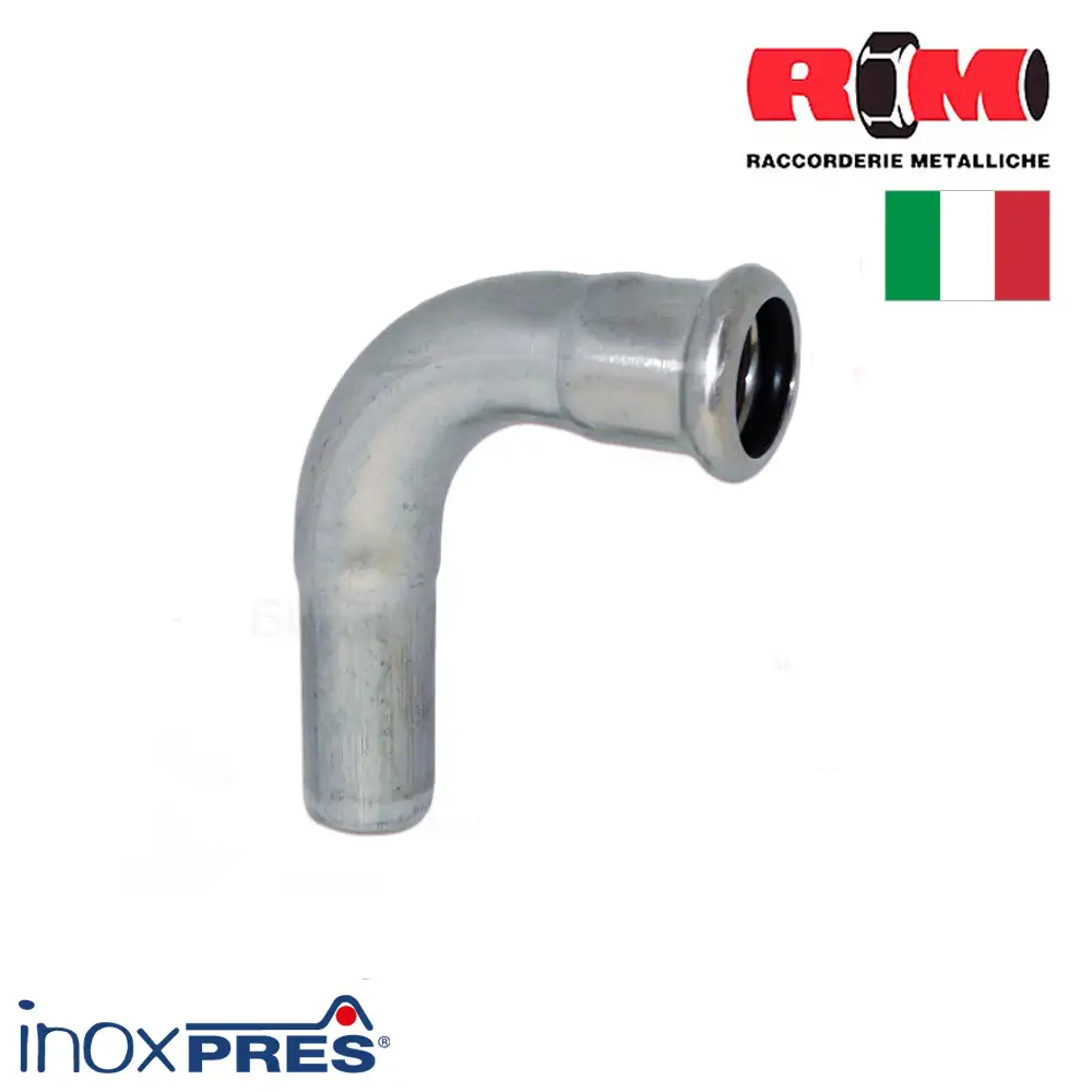 Коліно з нержавіючої сталі для опалення під прес RM Inoxpres 90° ВЗ фото