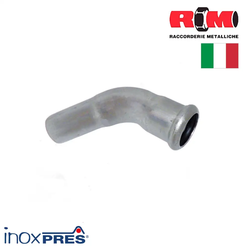 Коліно з нержавіючої сталі для опалення під прес RM Inoxpres 45° ВЗ фото