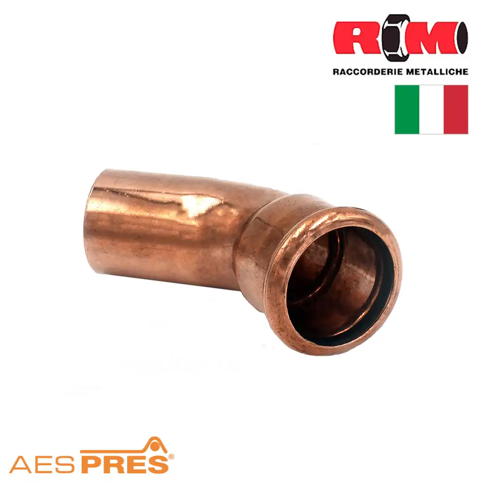 Коліно мідне під прес RM Aespres 45° ВЗ фото