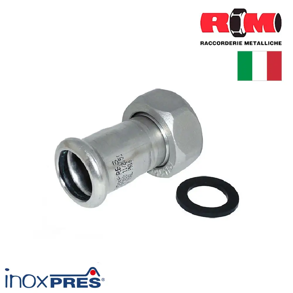 З'єднання з накидною гайкою з нержавіючої сталі для опалення під прес RM Inoxpres фото