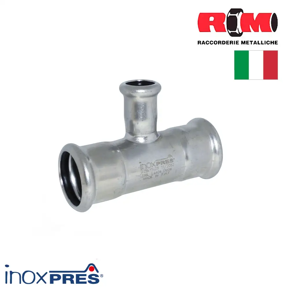 Трійник редукційний з нержавіючої сталі для опалення під прес RM Inoxpres ВВВ фото